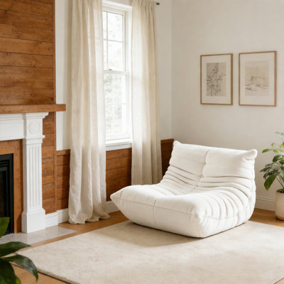 Armless Bean Bag Chair Lounger Foam Chair for Bedroom, Living room, No Assembly Required