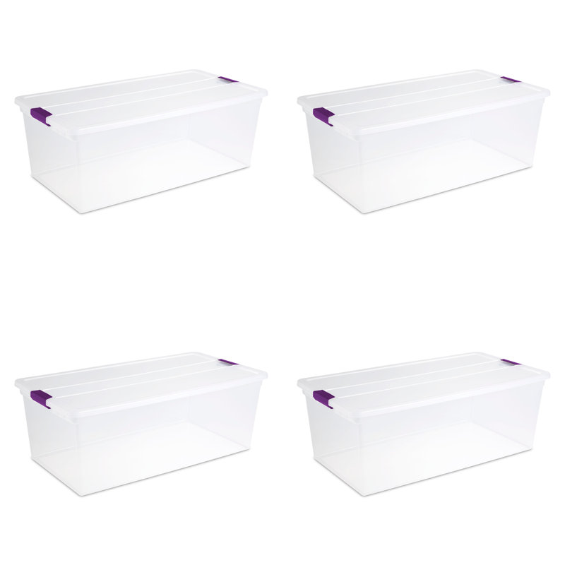 Sterilite Plastic Storage Containers with Latching Lids, Clear