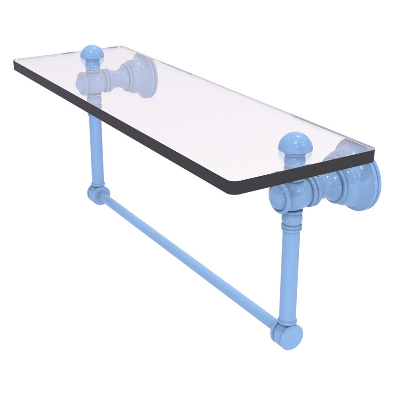 Tablette flottante avec barre à serviettes Carolina, H 7 po x l 16 po x P 5,54 po, Bleu troll plat