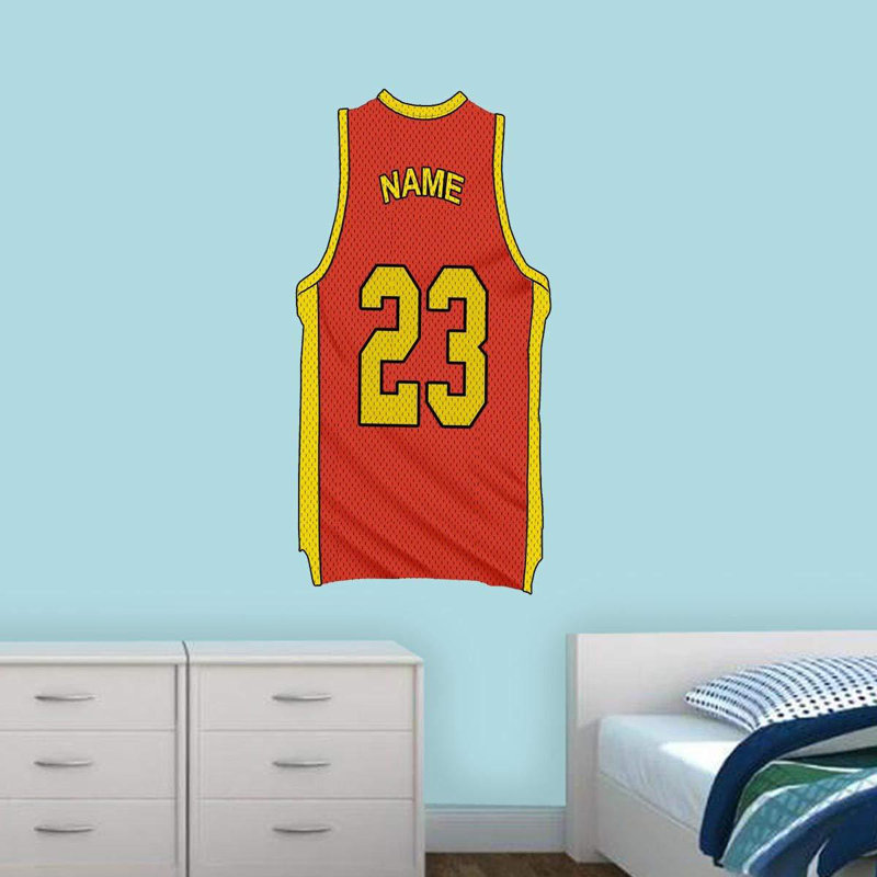Adhésif décoratif Basketball Jersey, H 16 po x l 8 po, Orange
