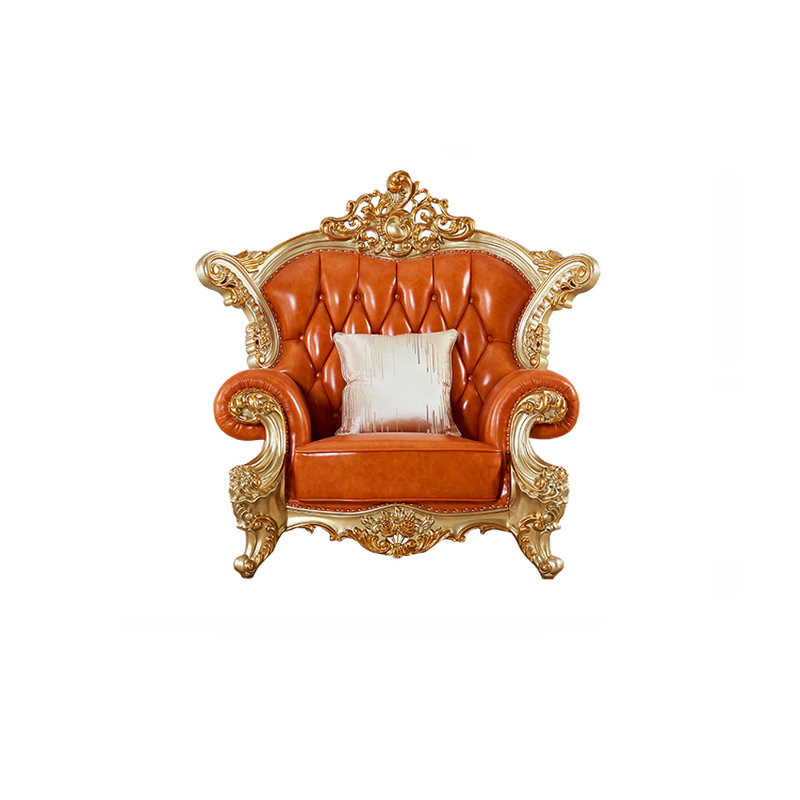 Fauteuil en cuir véritable capitonné European Luxury