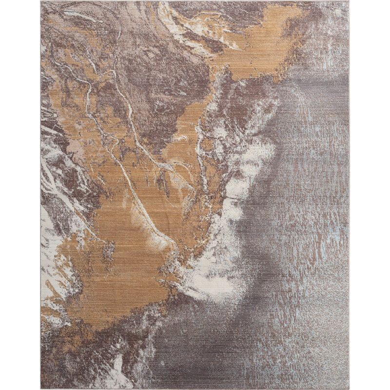 Tapis beige / doré Kilanemos, Tapis de couloir beige
