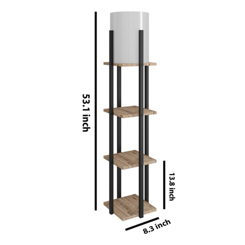 Lampe sur pied colonne 53 po Zaynah, Naturel/noir