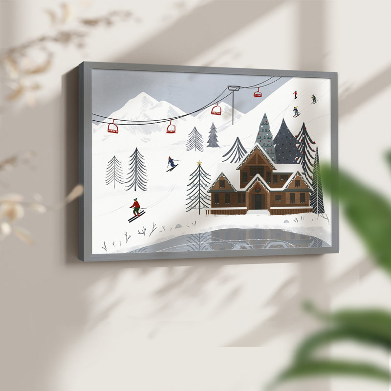 Collection Ski Slope, impression encadrée - Restickable, H 11 po x l 14 po, Gris