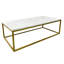 Table basse Evolve en marbre véritable pour salon - Blanc/Or 119 cm-277607769