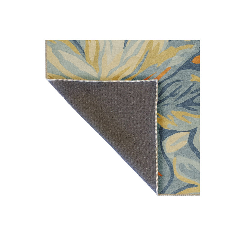 Tapis vert tissé à motif lavable Mosso, 3'3" x 6'7"