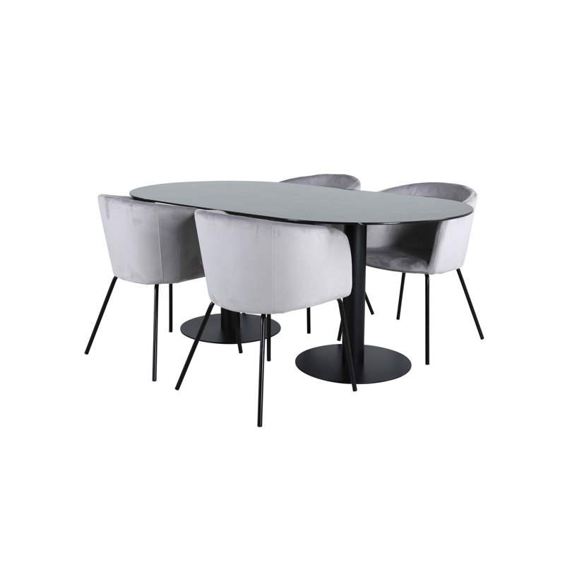 Pillan 4 - Person Dining Set, Grey