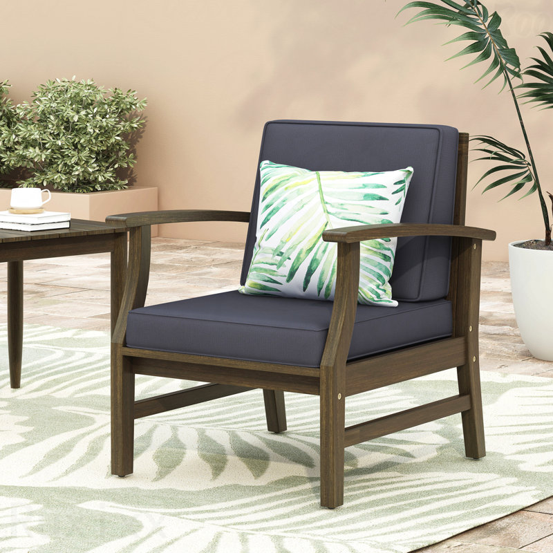 Fauteuil club de patio Perla gris foncé, Gris foncé