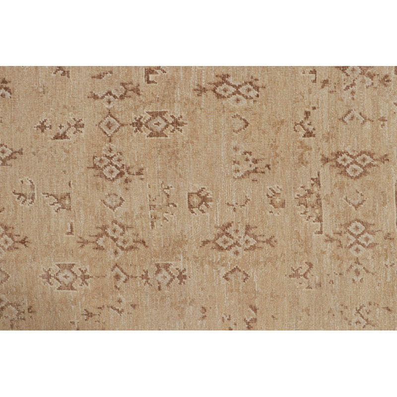 Hand Knotted Silk Area Rug in Brown