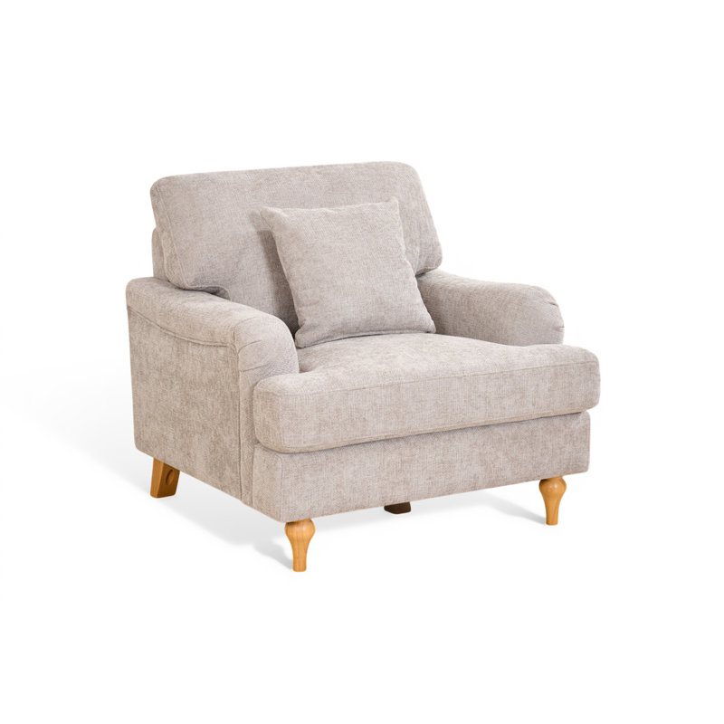 Elmeta Upholstered Armchair, Gray Chenille