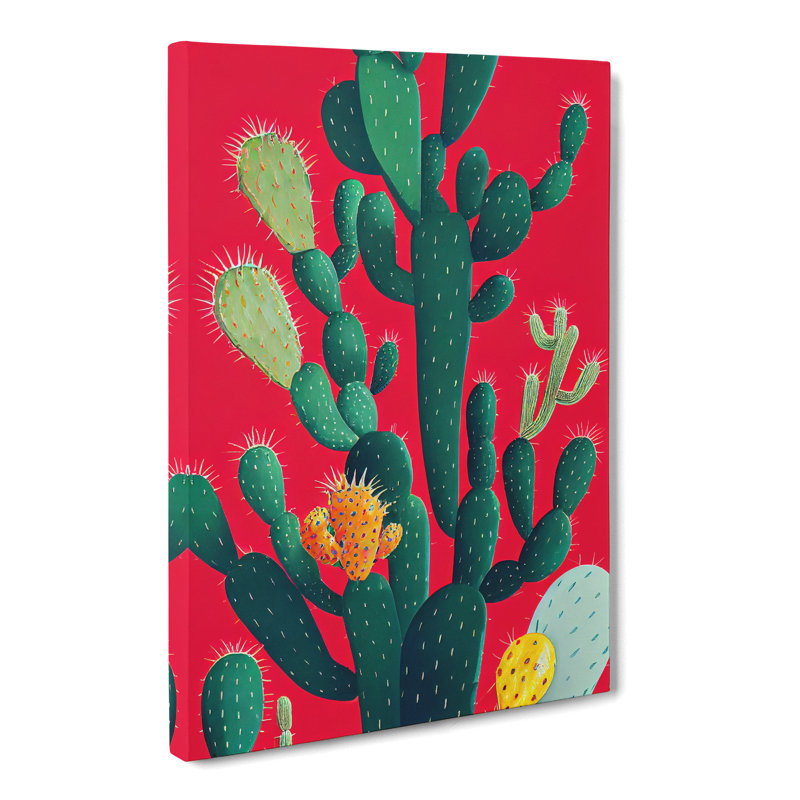 Cactus Cacti in Colour - Wrapped Canvas, 50cm H x 35cm W x 3cm D