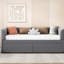 Lit de jour simple avec 2 tiroirs gris ergonomiques et ergonomiques pour une chambre à coucher bien rangée-1620749584