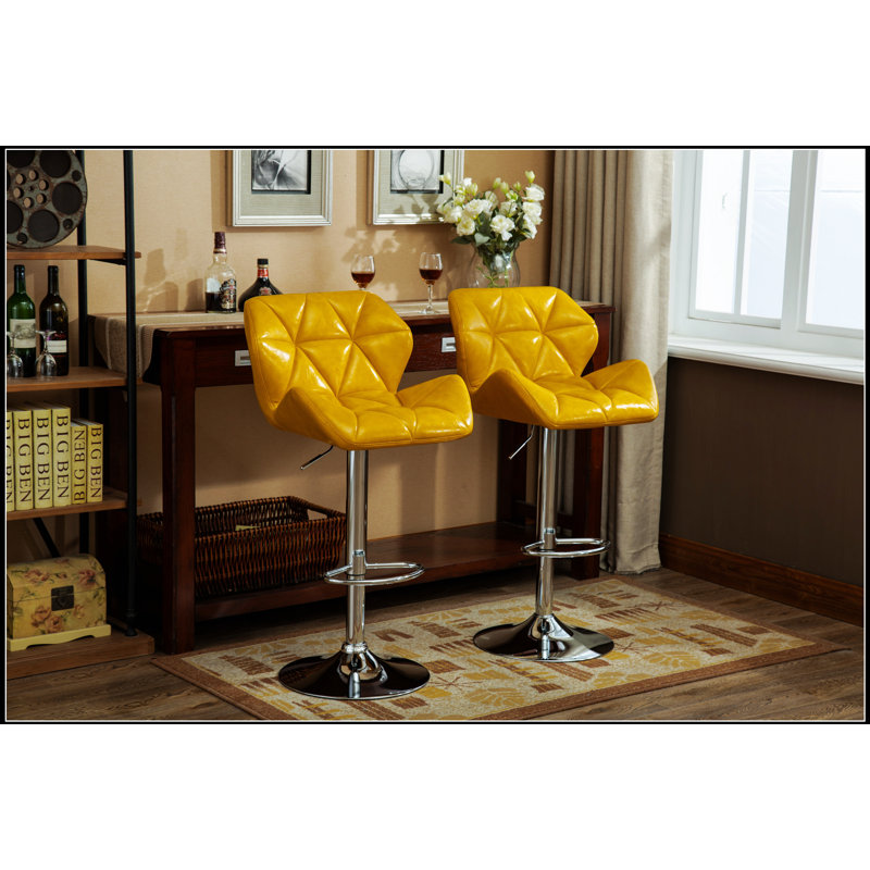 Ensemble de 2 tabourets de bar à hauteur réglable Glasgow, Jaune