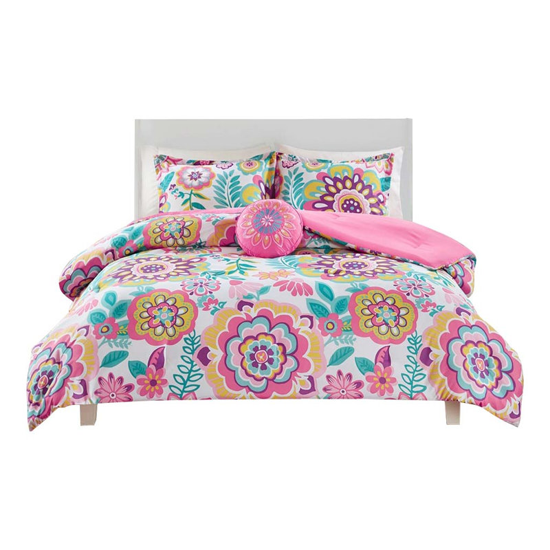 Icarus Floral Medallion Comforter Set, Full/Queen Comforter + 3 Additional Pieces