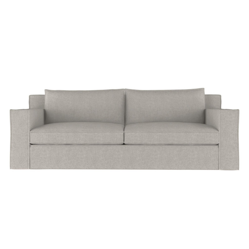 Mulberry Square Track-Arm Sofa with Flange Seam, Box Weave Linen Silver Streak, 33" H x 108" W x 45" D, Weathered