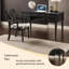 Bureau 70,87 po style français en bois massif noir de style médiéval-153150158