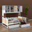 Lit de jour en bois massif avec 2 tiroirs, armoire et étagère - Lit de rangement multifonctionnel-728711537-728711536