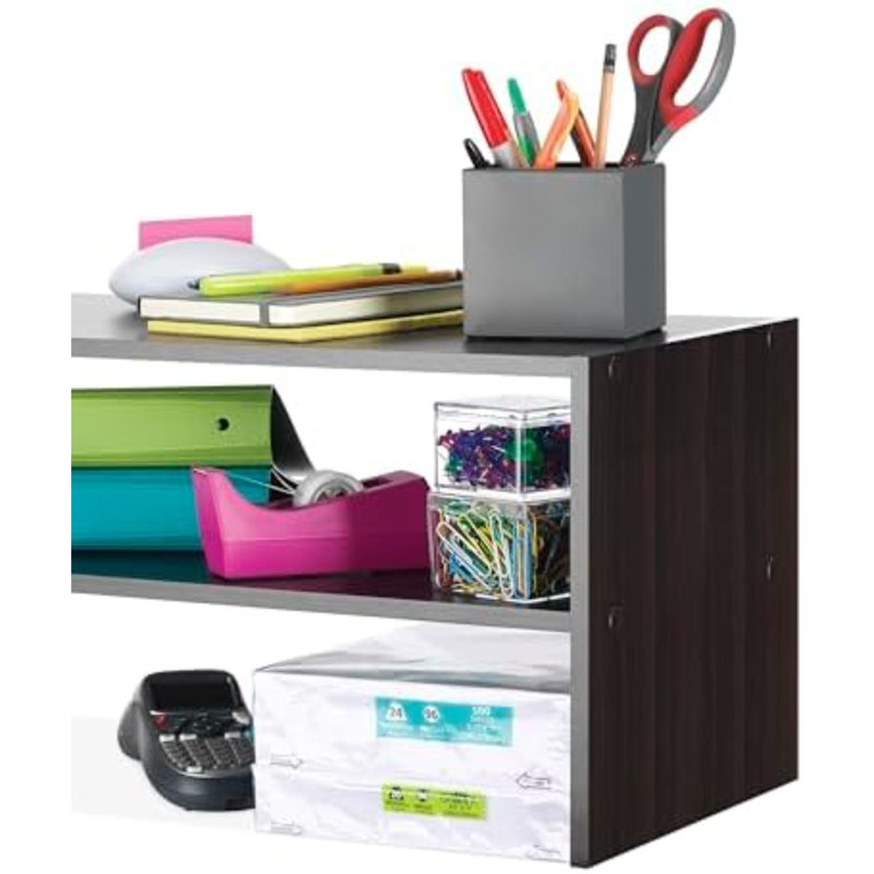 Stackable 31" Extra Wide 2-Shelf Storage Organizer, Espresso，2 Pack, Espresso