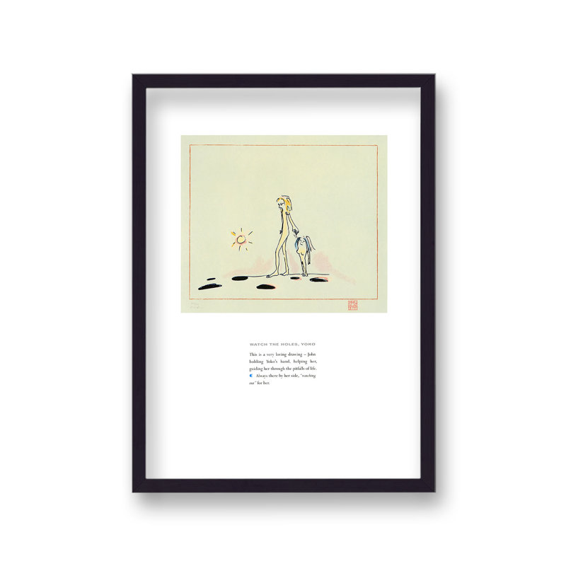 John Lennon Personal Sketch Collection 1 Watch the Holes Yoko 1 Piece Single Picture Frame Wall Art