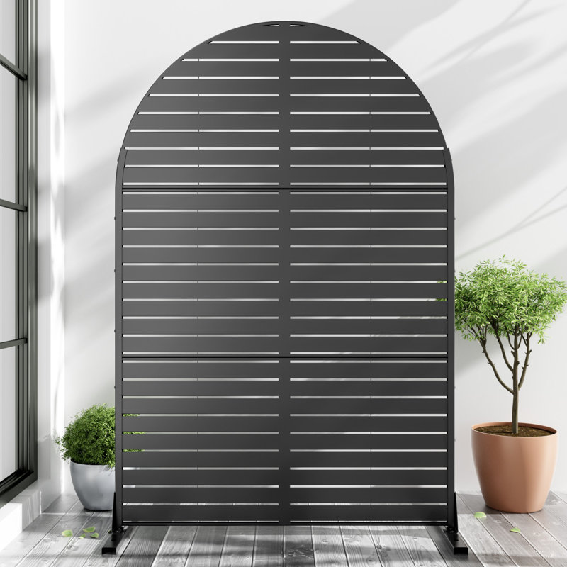 Panneau de clôture en métal pour écran d'intimité, Noir, noir, noir, noir