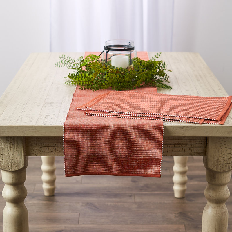 100% Cotton Table Runner, 108" x 13", Red