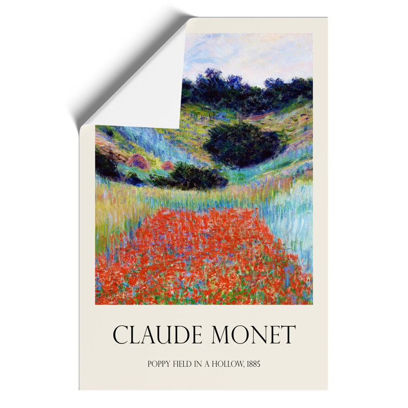 Poppy Field In A Valley by Claude Monet - No Frame Print, 42cm H x 30cm W x 0.1cm D
