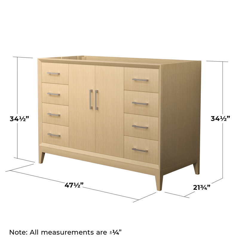 Janna 47.5" Freestanding Single Bathroom Vanity Base Only, Brushed Nickel