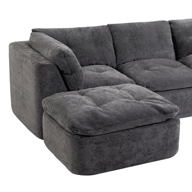 Canapé de salon moderne de style nuage, Gris foncé