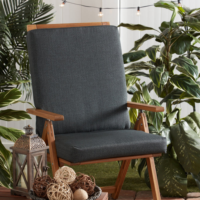 High Back Dining Chair Pad, Carbon