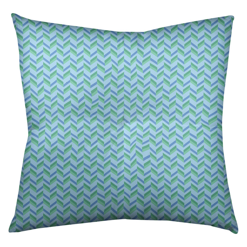 Coussin de sol Katelyn Elizabeth, 26 po x 26 po, Bleu / vert