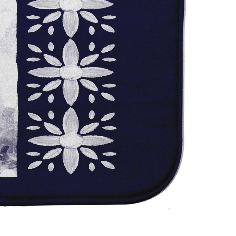 Loya Non-Slip Bath Mat, 17" W x 24" L, Navy Blue