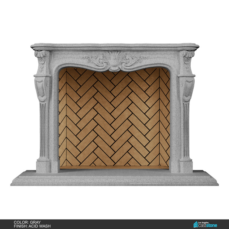 Ani Fireplace Surround, Acid Wash Gray