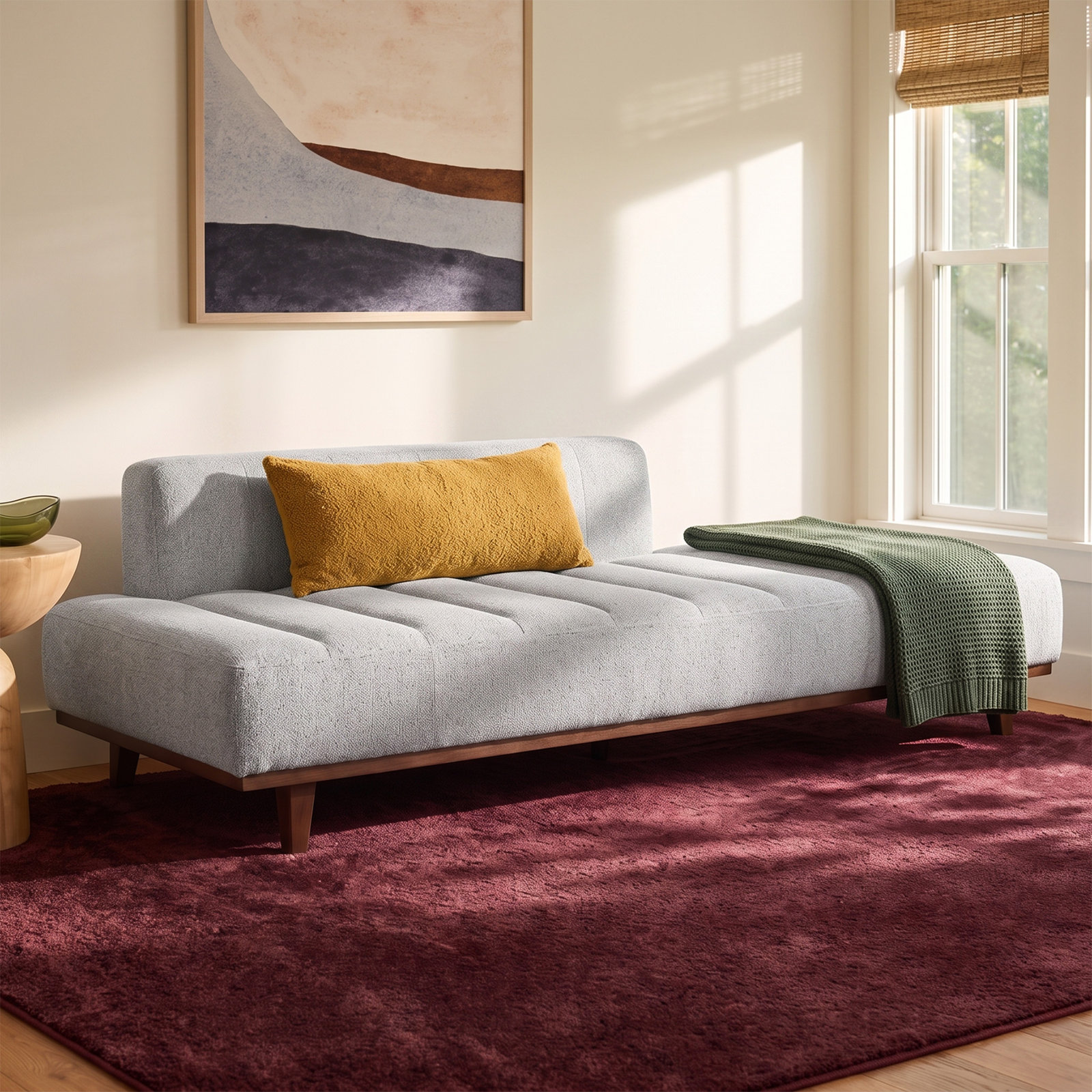 Novi Chaise Lounge, Merino Metal Performance Tweed
