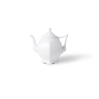 White Fluted Full Lace Teapot