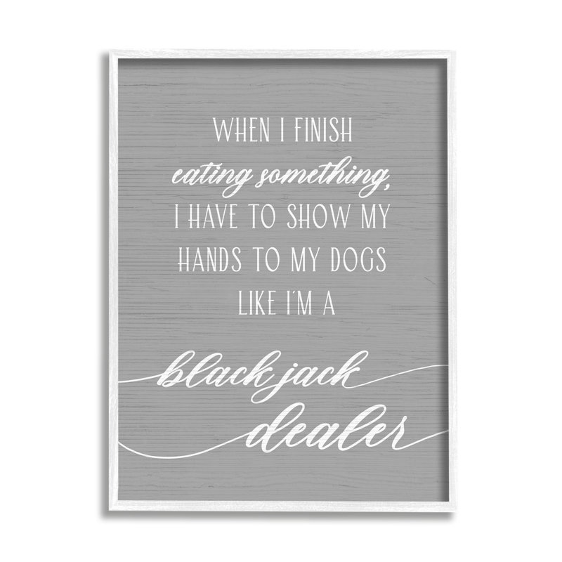 Citation humoristique de chien, H 30 po x l 24 po x P 1,5 po, Giclée encadrée blanc bord de mer