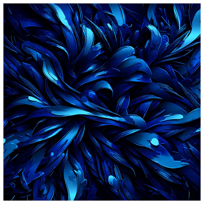Coussins abstraits en plumes bleues, 14 X 14 pouces