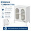 Armoire de rangement d'entrée verrouillable avec tablette réglable blanche