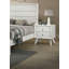 Table de chevet 1pc blanc pattes angulaires ronde bronze boutons ronds 2 tiroirs table de chevet
