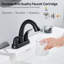 Robinet de lavabo de salle de bain à 4 poignées doubles à 4 poignées avec drain escamotable-134064857