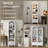 2PCS 8-Shelf Bookcase 71'' H X 20'' W Wood Storage Bookcase With Adjustable Shelves-1588097785