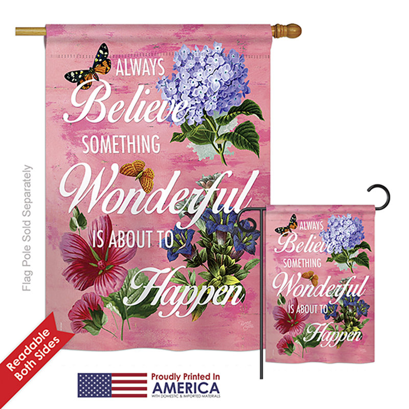 Ensemble de drapeaux en polyester 2 faces Neihoff Always Believe Inspiration Expression Impressions