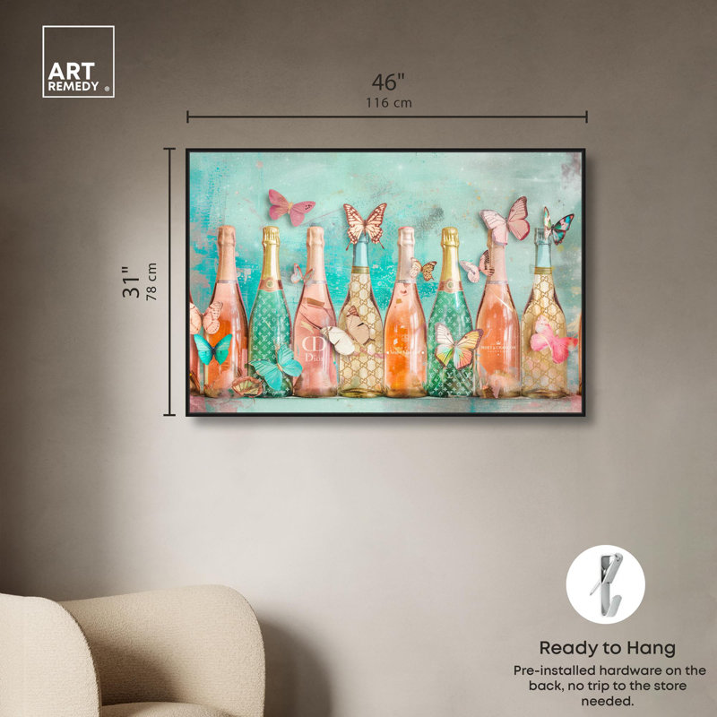 Art Remedy, toile d'art Barcart, H 31 po x l 46 po, Cadre flottant noir