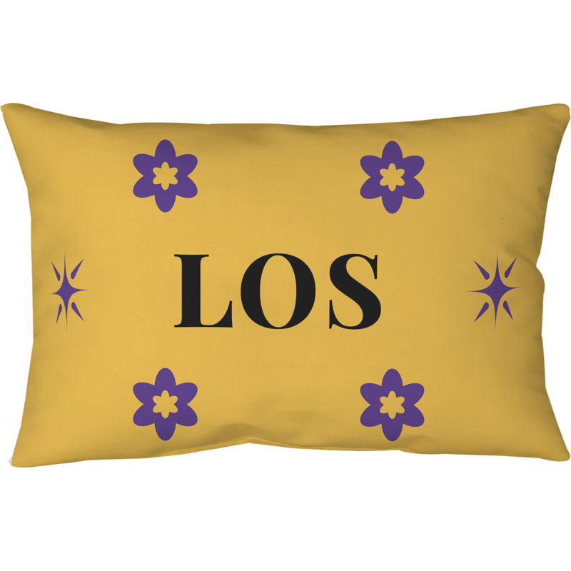 Coussin LA pourpre intérieur / extérieur soufflé et fermé 25 po x 18 po LA