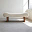 Banc rembourré en bois massif beige-1085324997