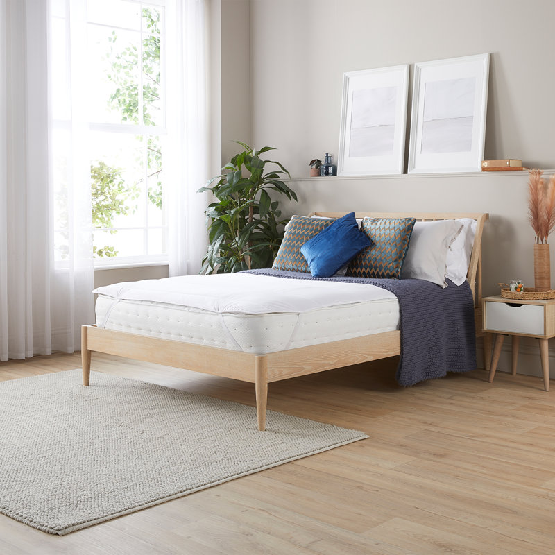 Wonderful Wool Mattress Topper 100% British Wool Moisture Cotton Cover, Kingsize (5')