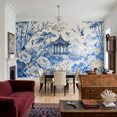 Papier peint chinois et bleu chinois