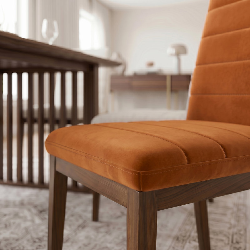 Chaise d'appoint Zaliya, Velours orange brûlé