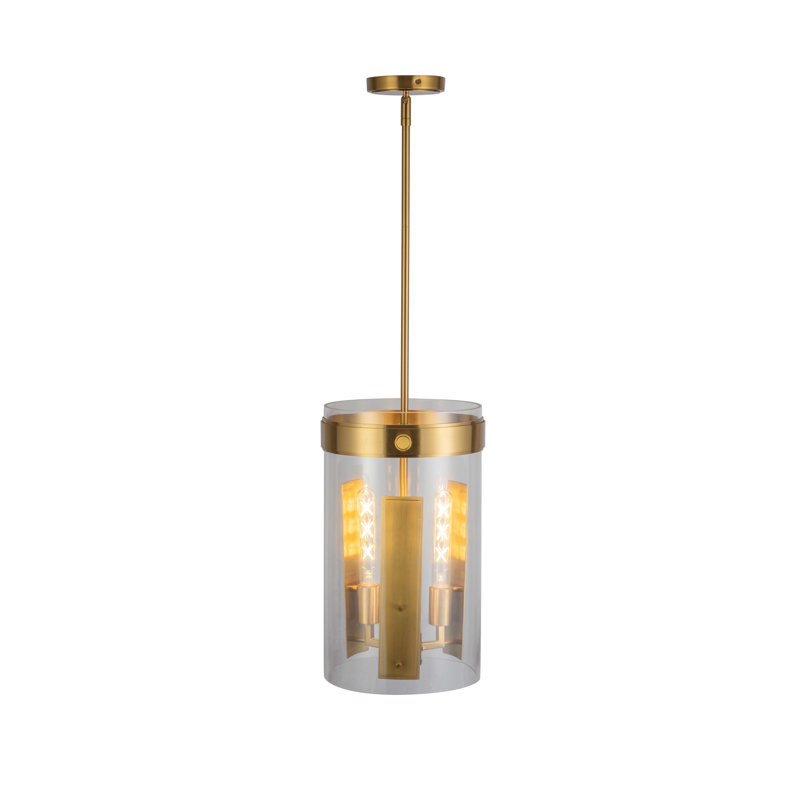 Luminaire suspendu 3 lumières Lucai, Laiton brossé