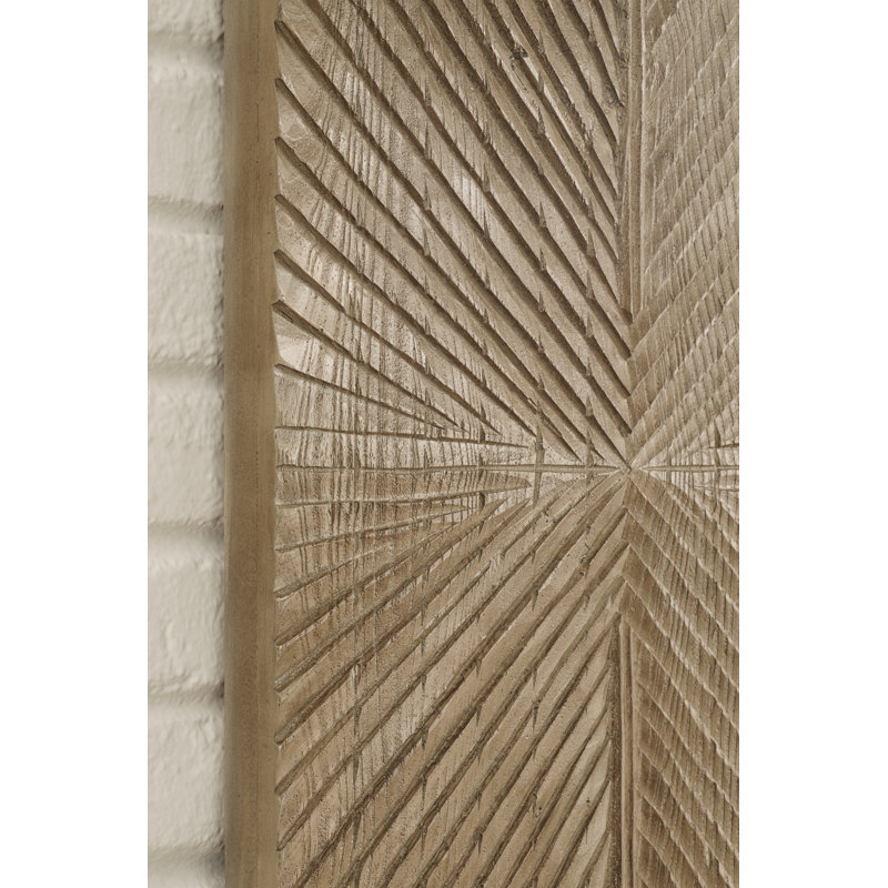 Lenora Distressed Brown Wood Sunburst Wall Decor