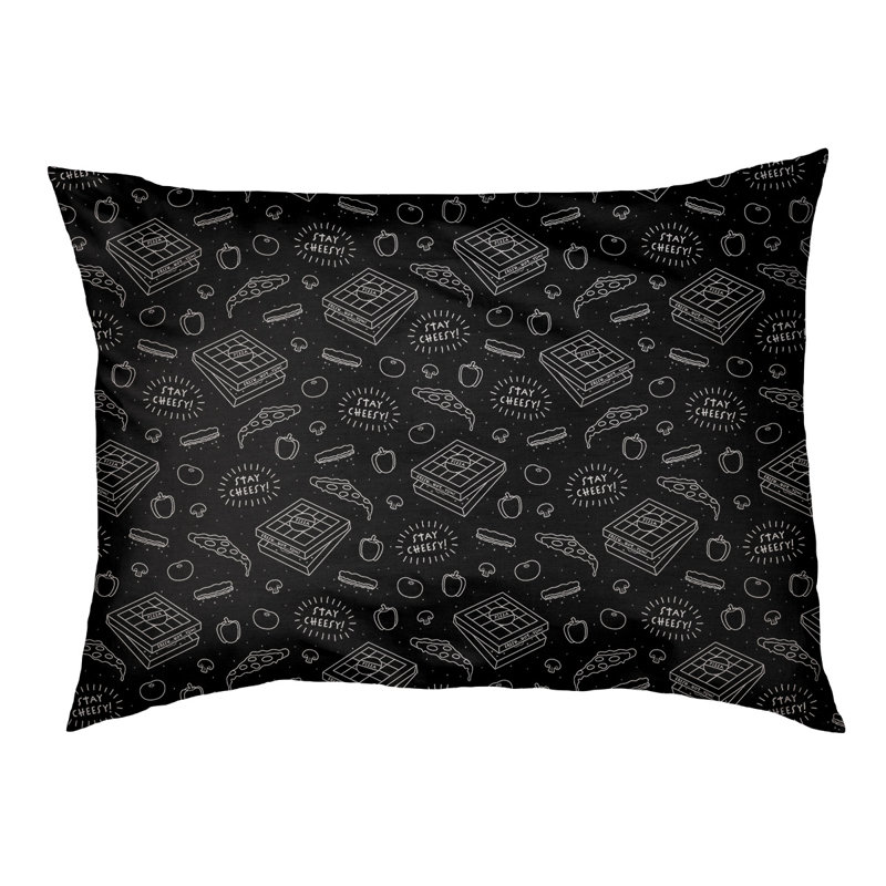 Coussin de conception de lit pour chat arc-en-ciel Campion, l 42,5 po x L 32,5 po, Noir / Blanc